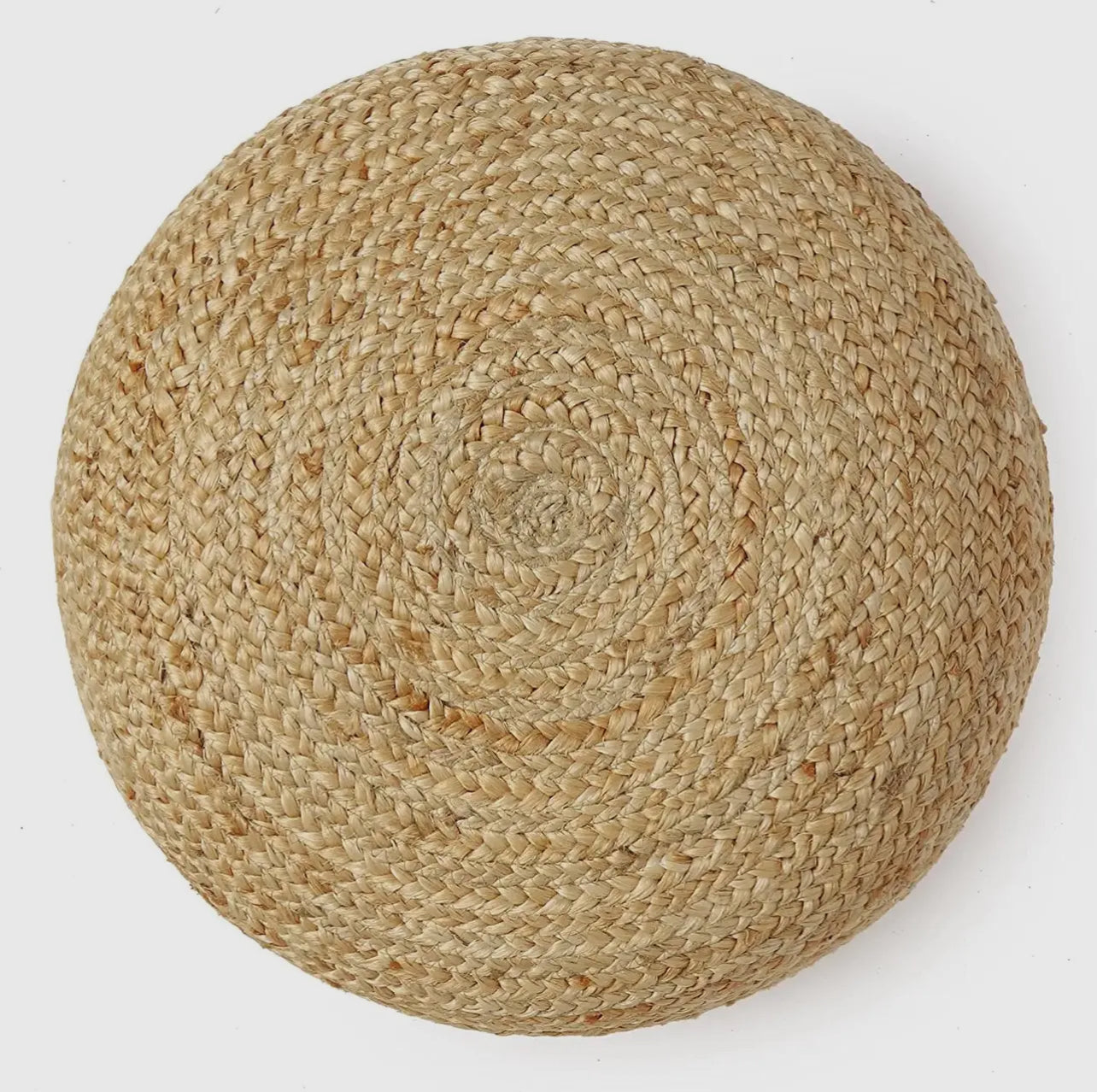 Round 100% Jute Pouf- Set of 2