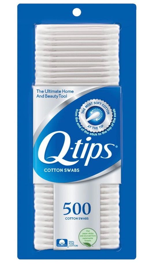 Q-tips Cotton Swabs- 500 Count (Pack of 12)