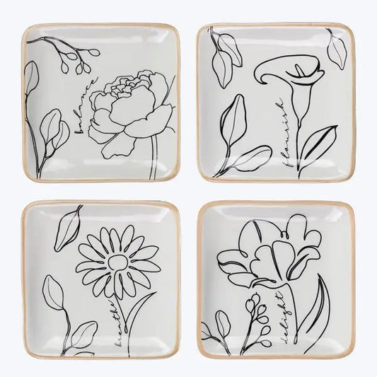 Ceramic Jewelry Dishes- Set of 4